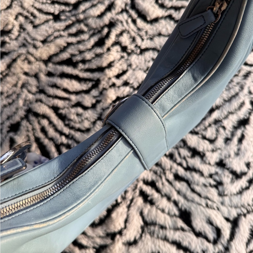 Coach Baby Blue Leather Crescent Shoulder Bag - Picture 5 of 7